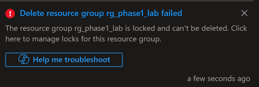 Delete lock blocking deletion